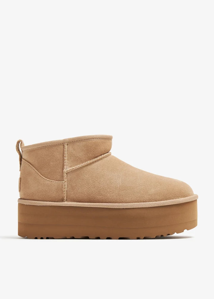 UGG Classic Ultra Mini Platform Beige kids boots