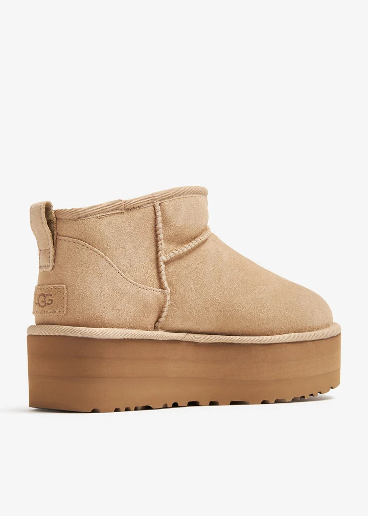 UGG Classic Ultra Mini Platform Beige kids boots