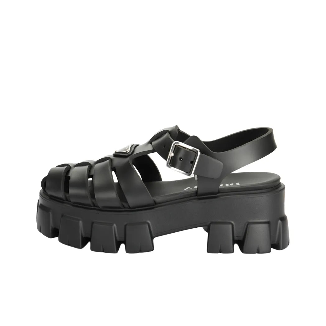 PRADA Monolith Roman Black Sandals