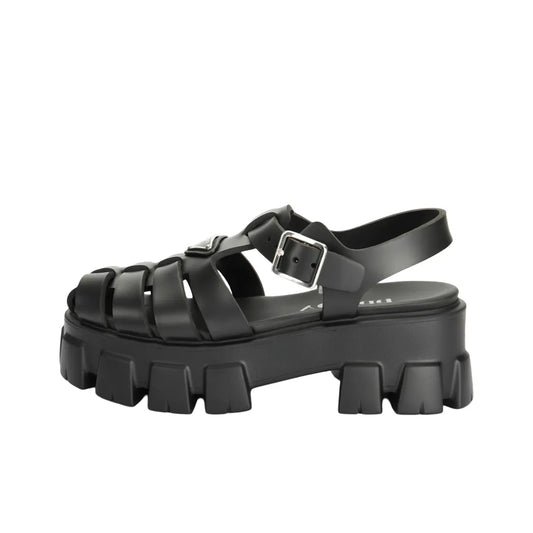 PRADA Monolith Roman Black Sandals