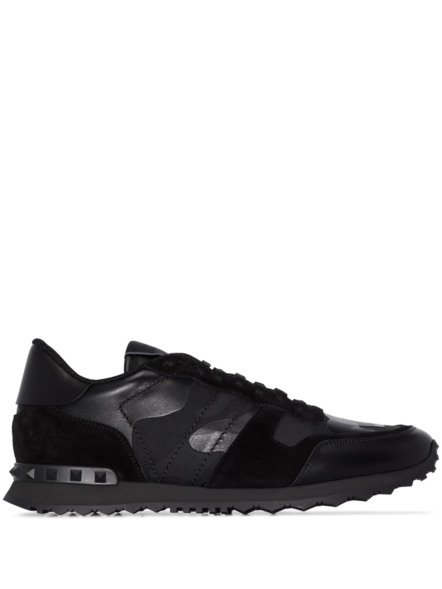 Valentino Garavani Rockrunner Black camouflage sneakers_Unique Store