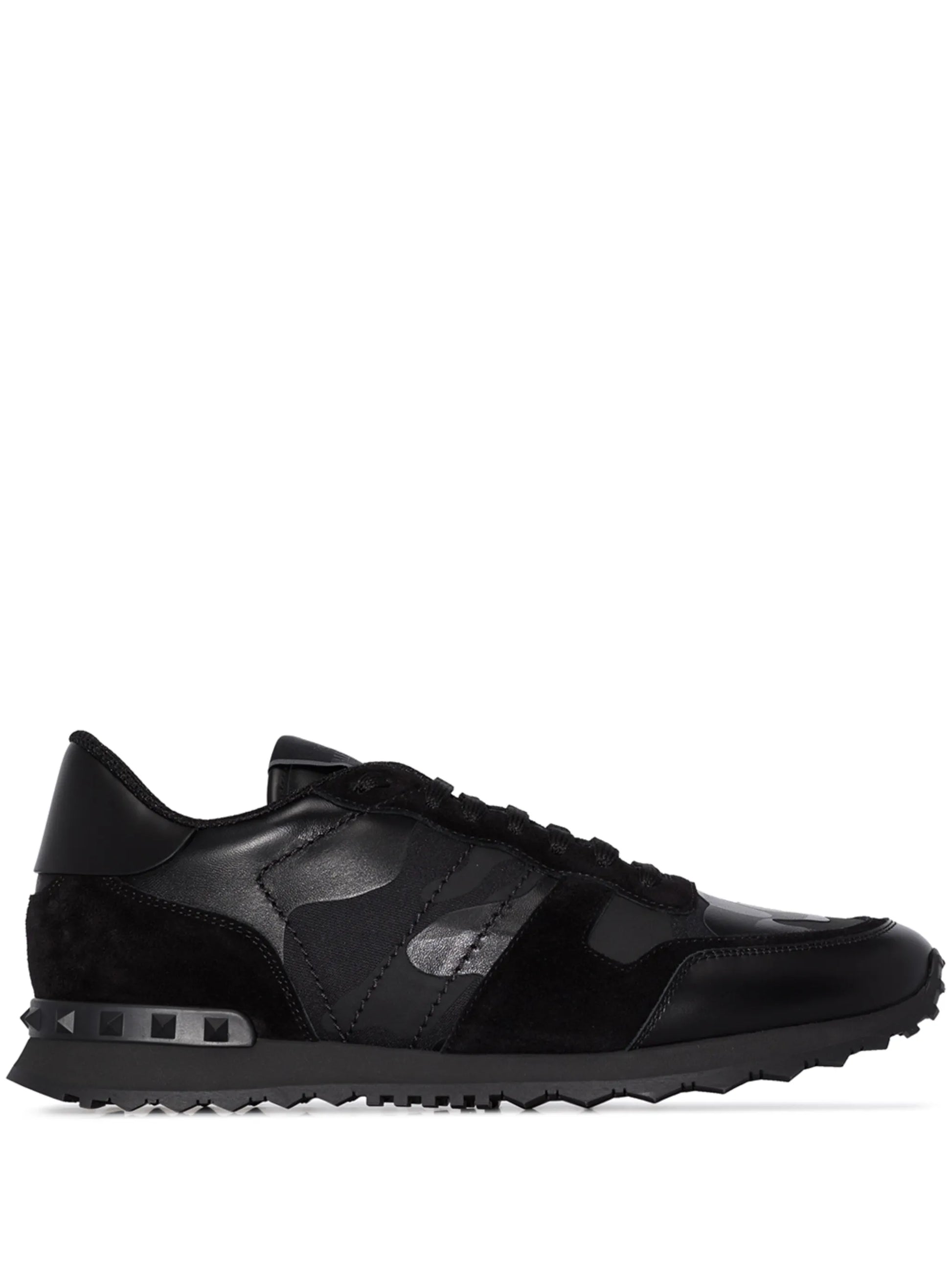 Valentino Garavani Rockrunner Black camouflage sneakers_Unique Store