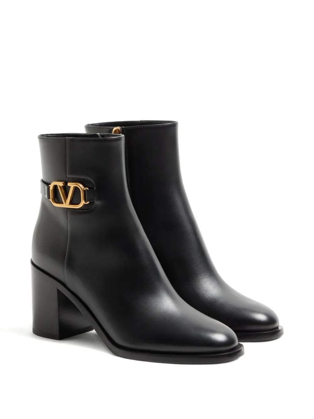 Valentino Garavani Black V Logo ankle boots