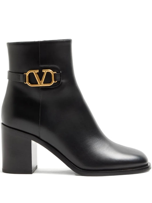 Valentino Garavani Black V Logo ankle boots_Unique Store