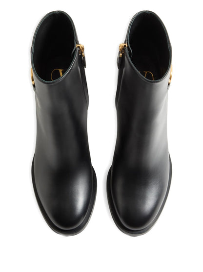 Valentino Garavani Black V Logo ankle boots