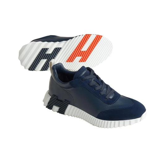 Hermès Bouncing Marine Blanc Leather Sneakers