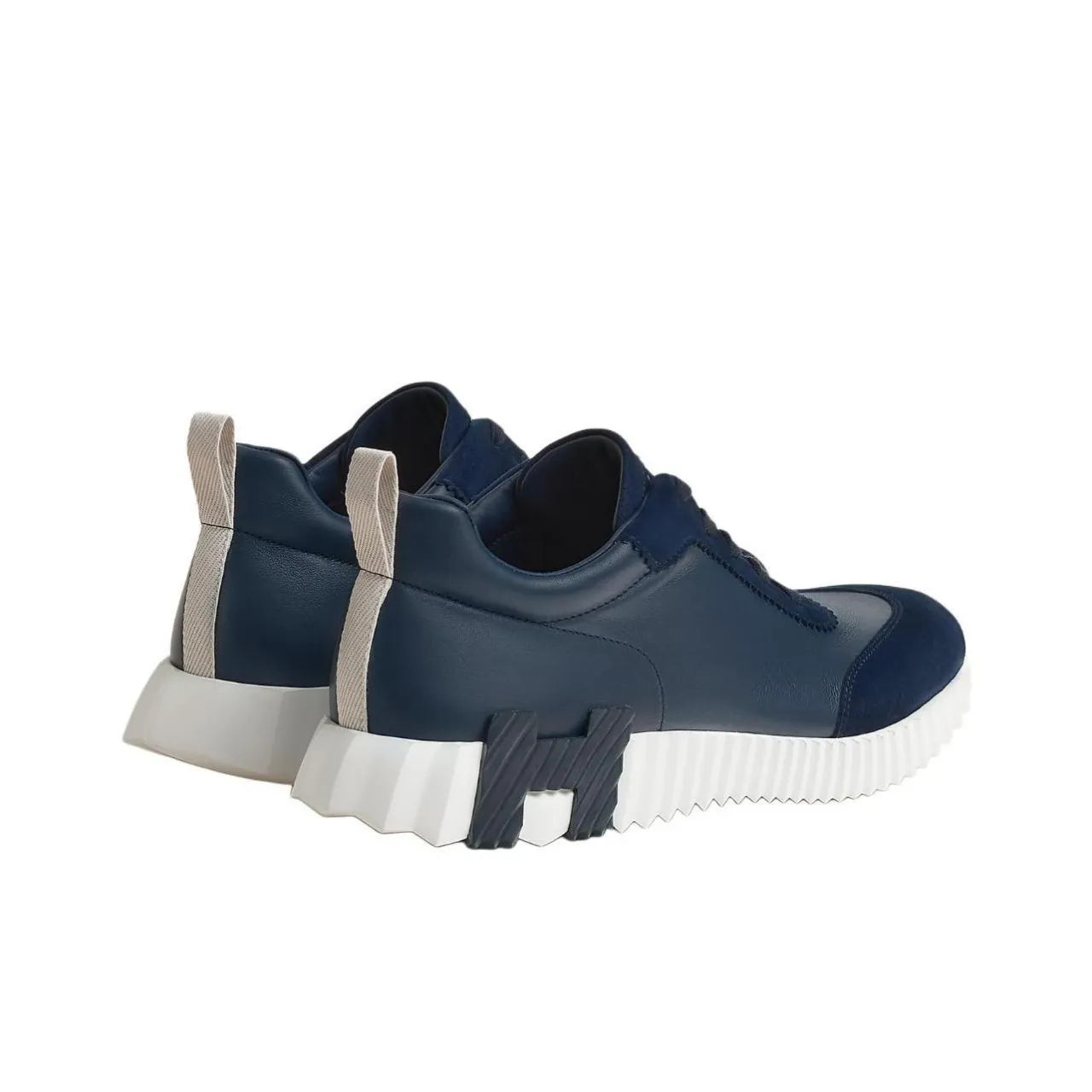Hermès Bouncing Marine Blanc Leather Sneakers