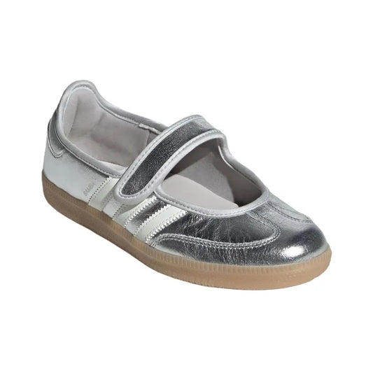Adidas Samba Mary Jane Silver White Ballet Falts