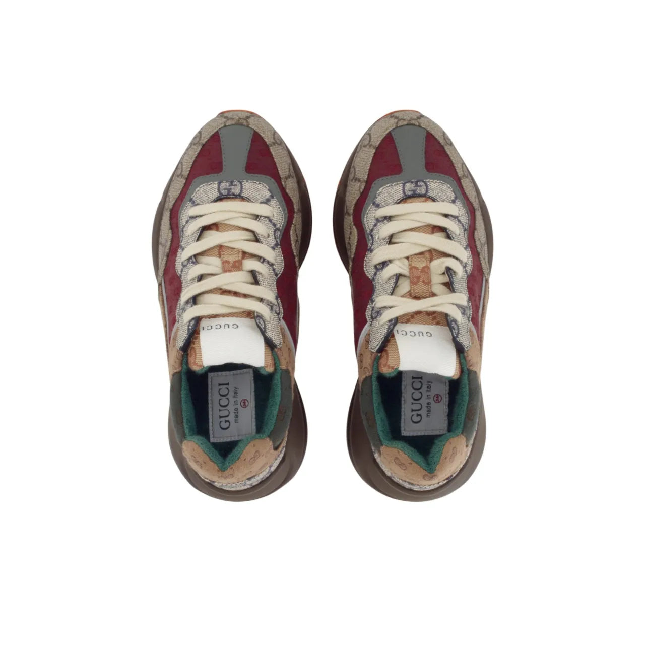 Gucci Rhyton Brown Red Sneakers