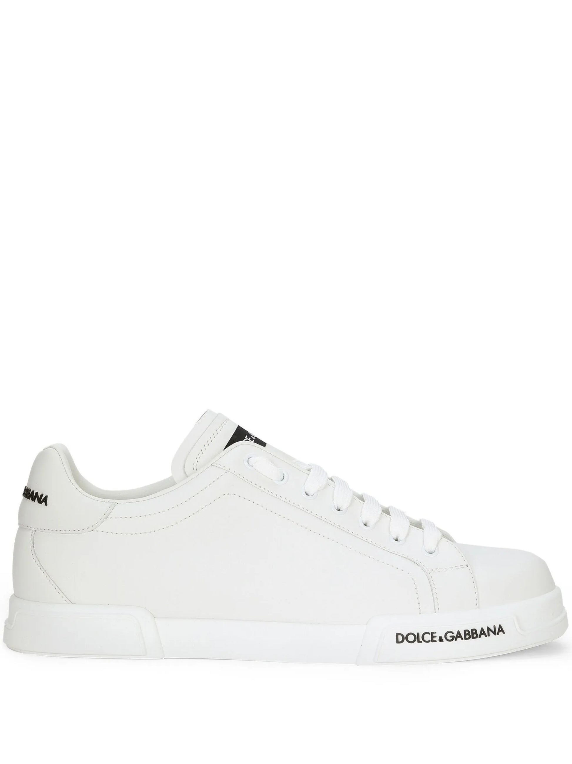 Dolce & Gabbana White logo-patch low-top sneakers_Unique Store