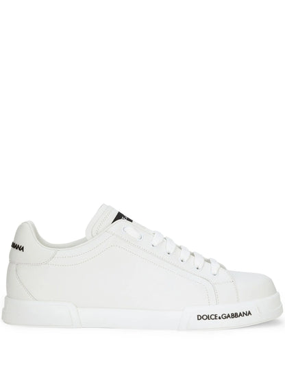 Dolce & Gabbana White logo-patch low-top sneakers_Unique Store