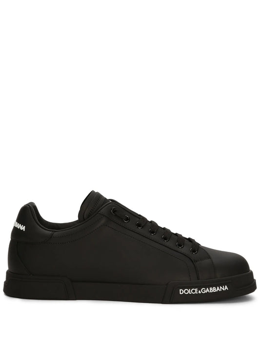 Dolce & Gabbana Black logo patch low top sneakers_Unique Store