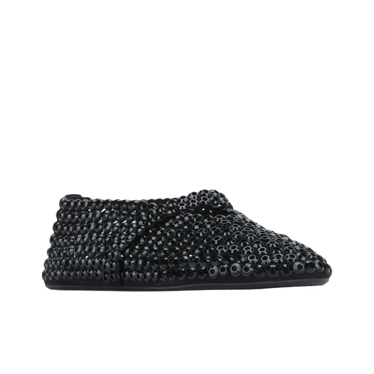 ALAïa Suede Glass-Embellished Ballet Black