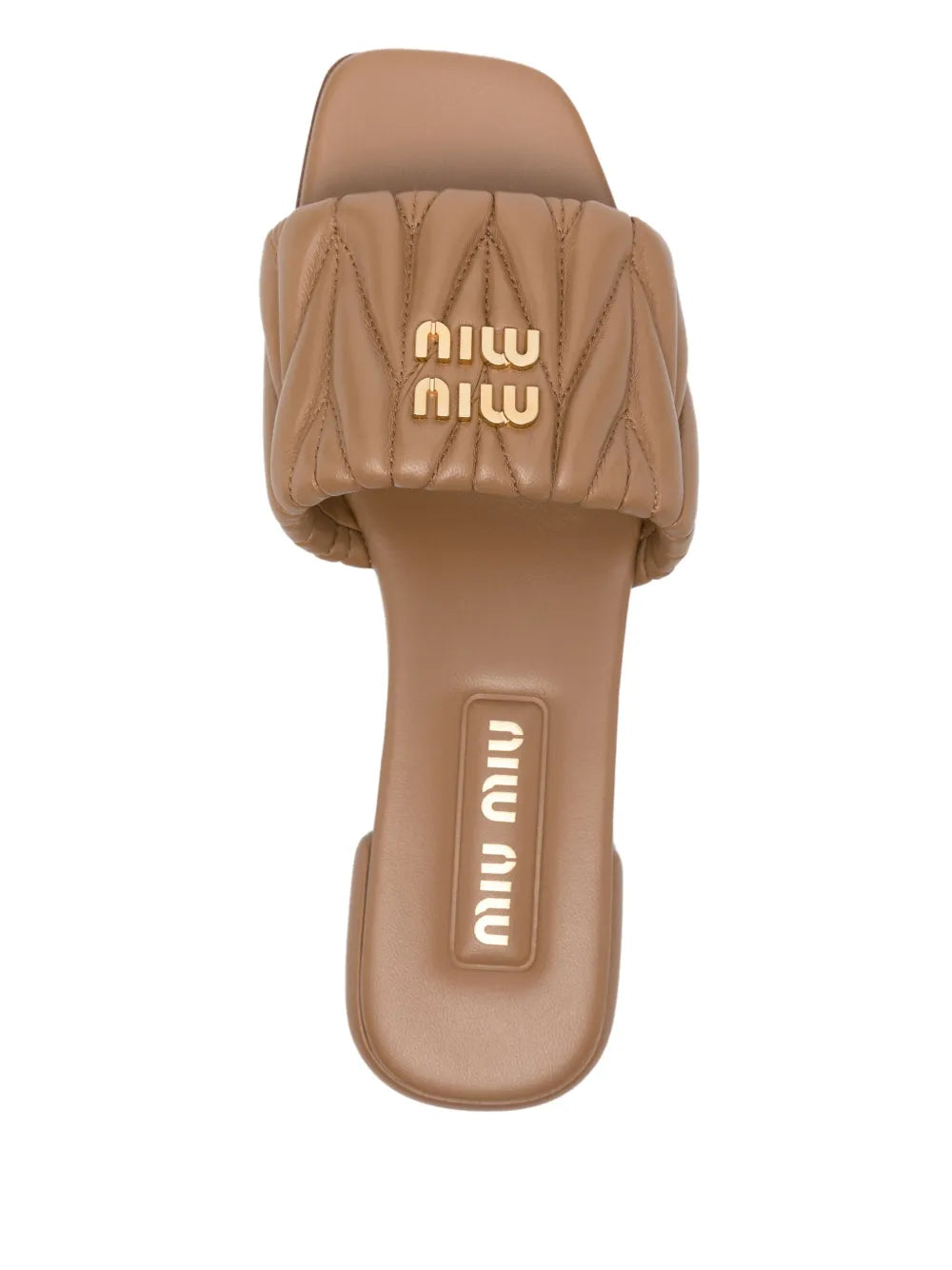 Miu Miu matelassé Beige leather sandals