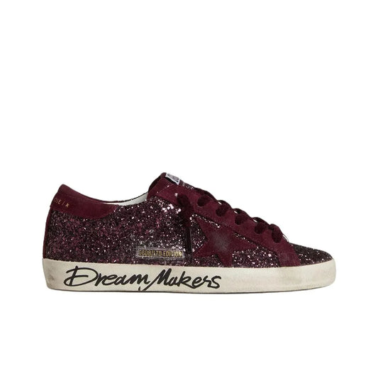 Golden Goose Super Star Dream Maker Burgyndy Glitter Sneakers