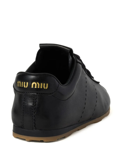 Miu Miu Plume Black leather sneakers