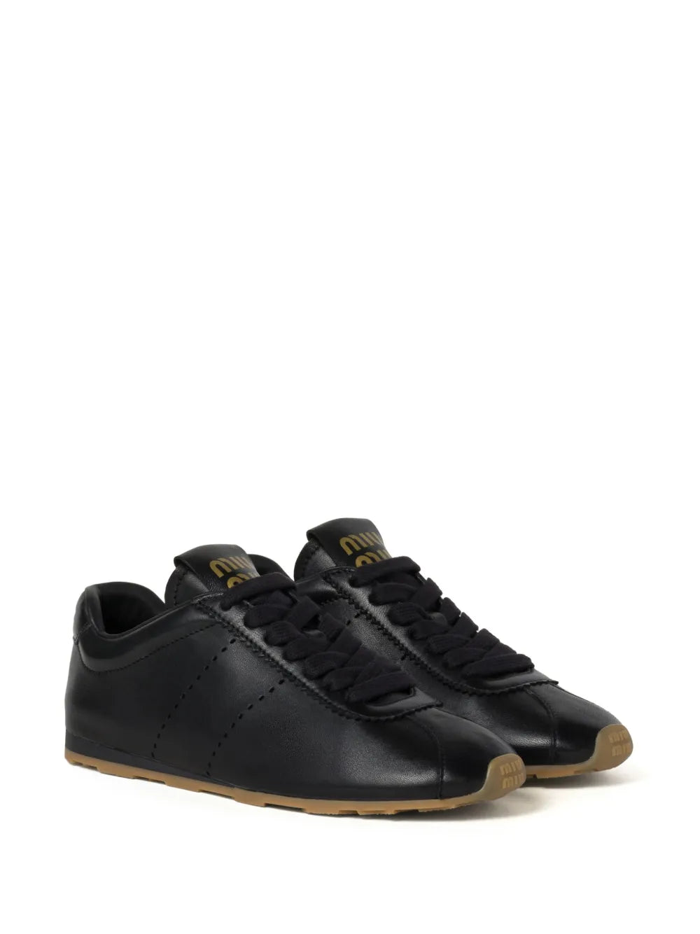 Miu Miu Plume Black leather sneakers