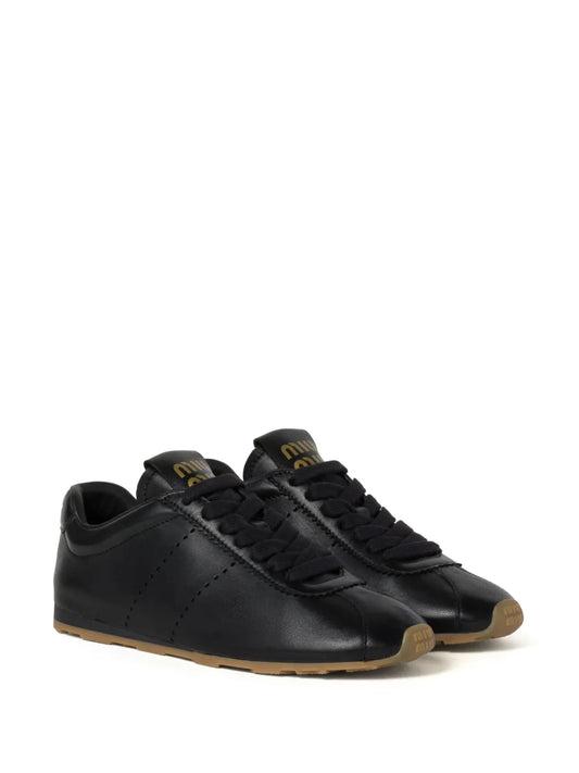 Miu Miu Plume Black leather sneakers