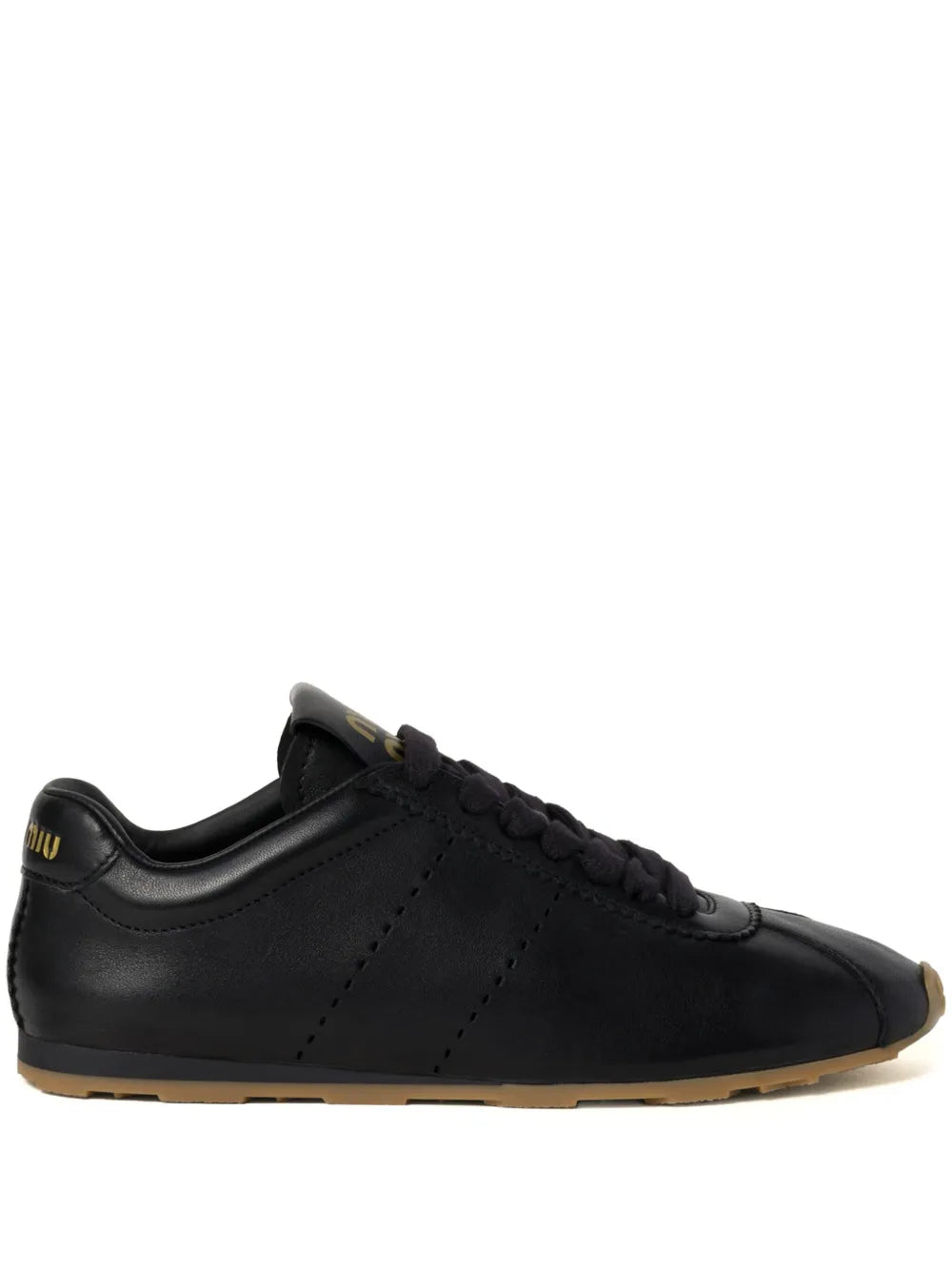 Miu Miu Plume Black leather sneakers_Unique Store