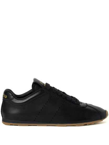 Miu Miu Plume Black leather sneakers_Unique Store