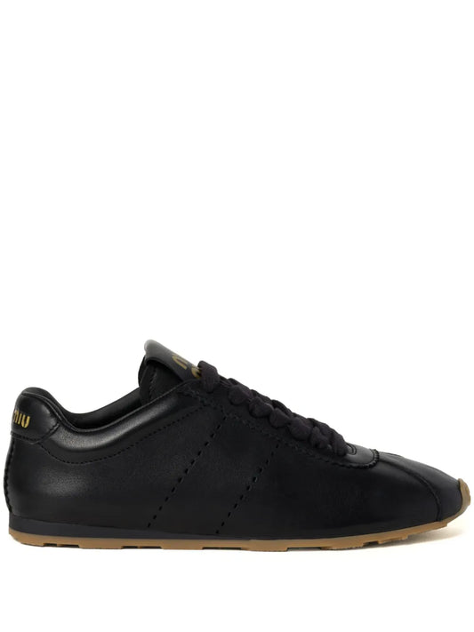 Miu Miu Plume Black leather sneakers_Unique Store