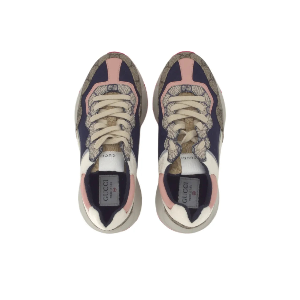 Gucci Rhyton White and Pink Sneakers