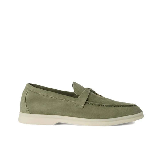 Loro Piana Summer Charms Walk Loafer Ribbon Green Suede_Unique Store