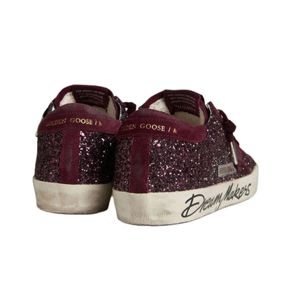 Golden Goose Super Star Dream Maker Burgyndy Glitter Sneakers