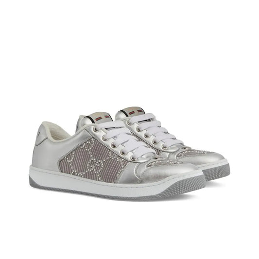 GUCCI Screener Sliver Low top Sneakers