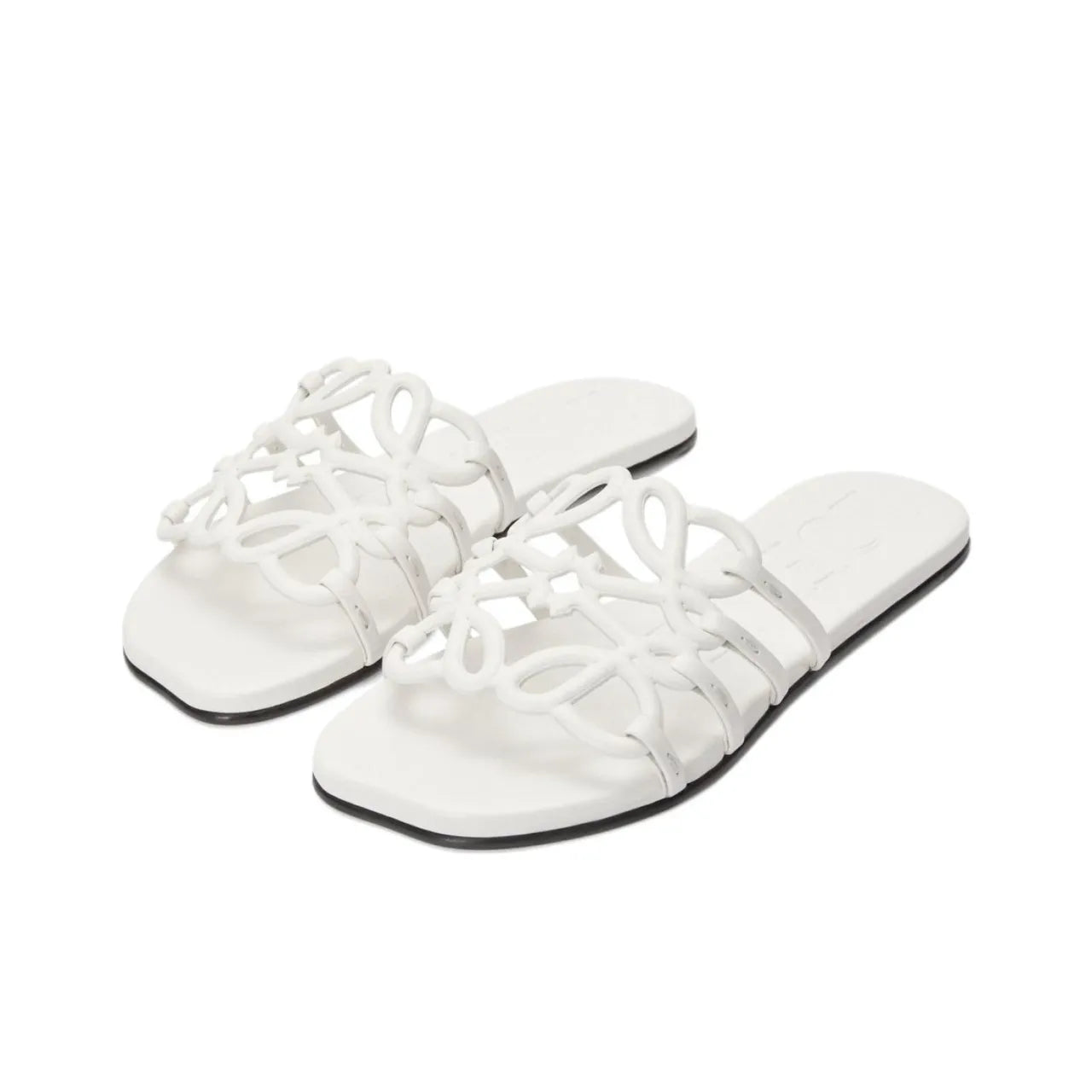 Loewe Petal Anagram White Slides