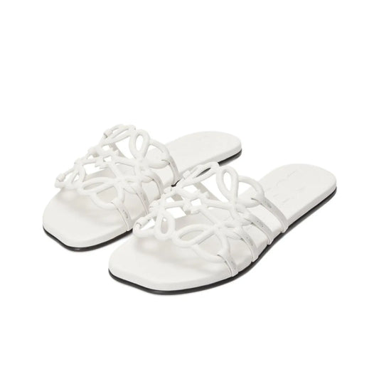 Loewe Petal Anagram White Slides