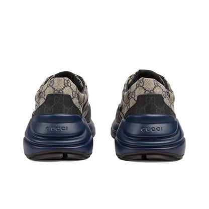 GUCCI Rhyton Beige Blue Synthetic Leather Sneakers