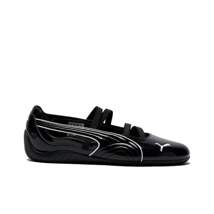 Puma Speedcat Ballet Shiny black leather ballet flats