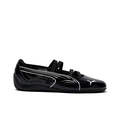 Puma Speedcat Ballet Shiny black leather ballet flats