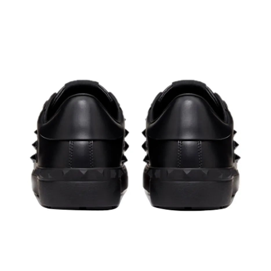 Valentino Garavani Black In Calfskin Leather With Black Tonal Studs Sneakers
