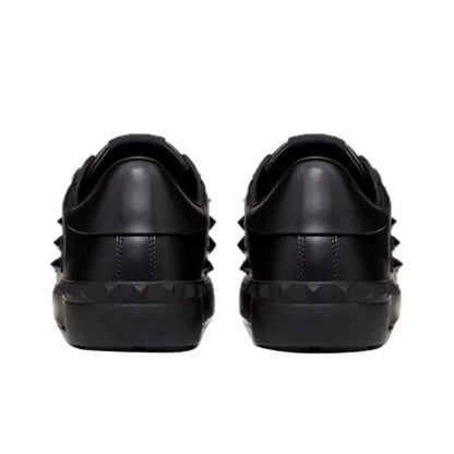 Valentino Garavani Black In Calfskin Leather With Black Tonal Studs Sneakers