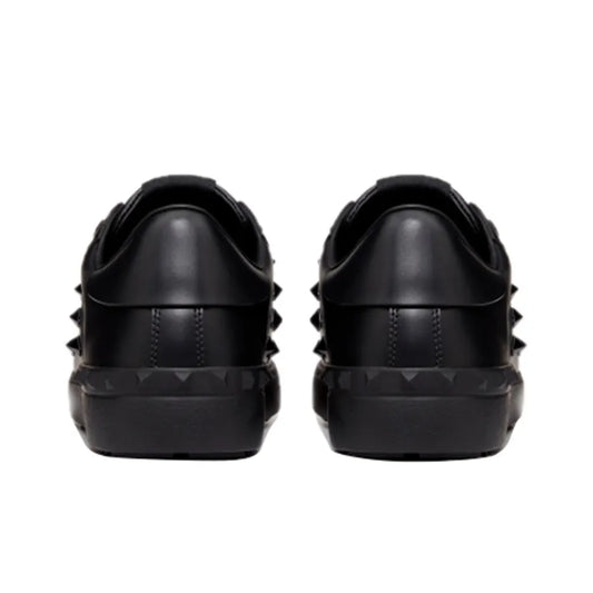 Valentino Garavani Black In Calfskin Leather With Black Tonal Studs Sneakers