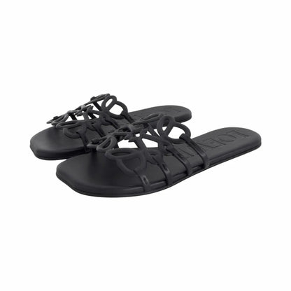 Loewe Petal Anagram Black Slides