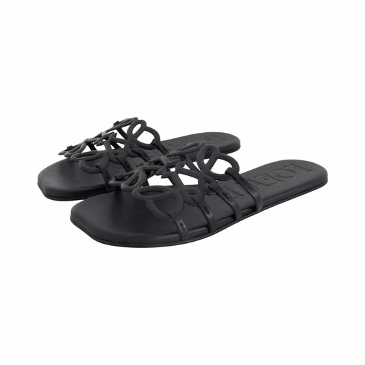 Loewe Petal Anagram Black Slides