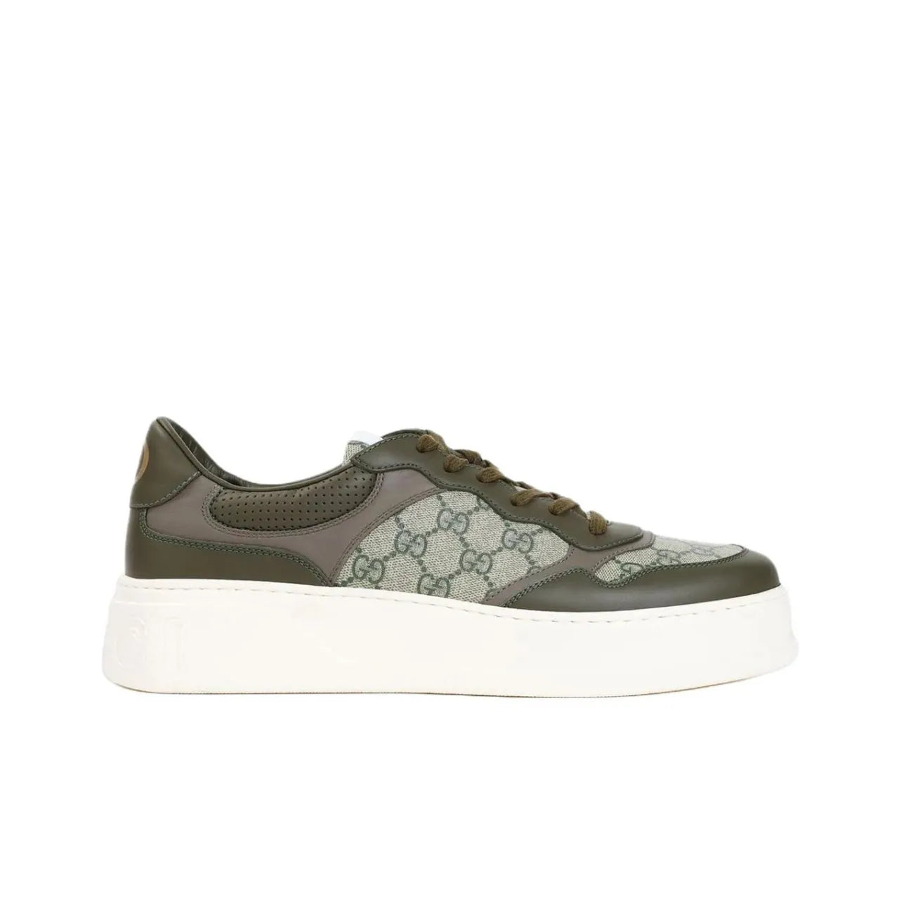 GUCCI GG Dark Green Supreme Low Top Sneakers_Unique Store