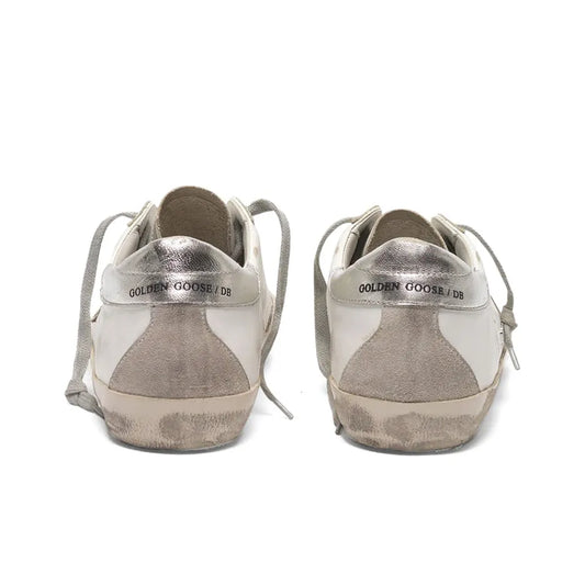 Golden Goose Super Star White Sliver Sneakers