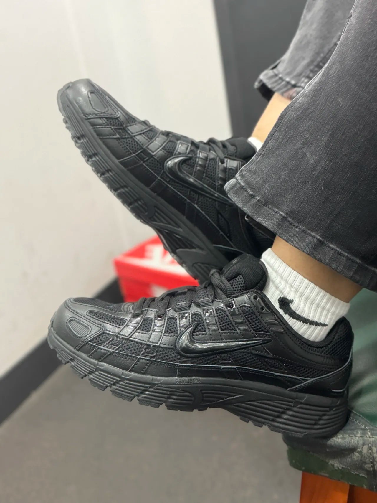 Nike P 6000 Abrasion Resistant Black Sneakers