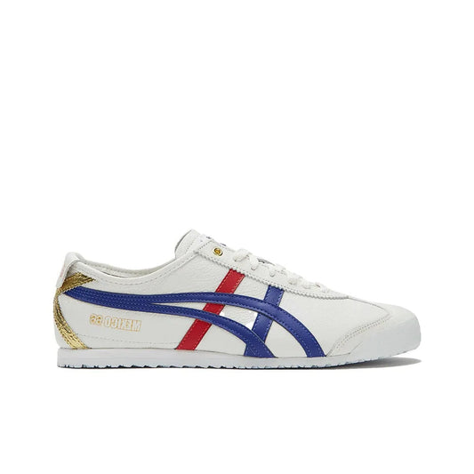 Onitsuka Tiger Mexico 66 White Blue Red Metallic Gold Sneakers