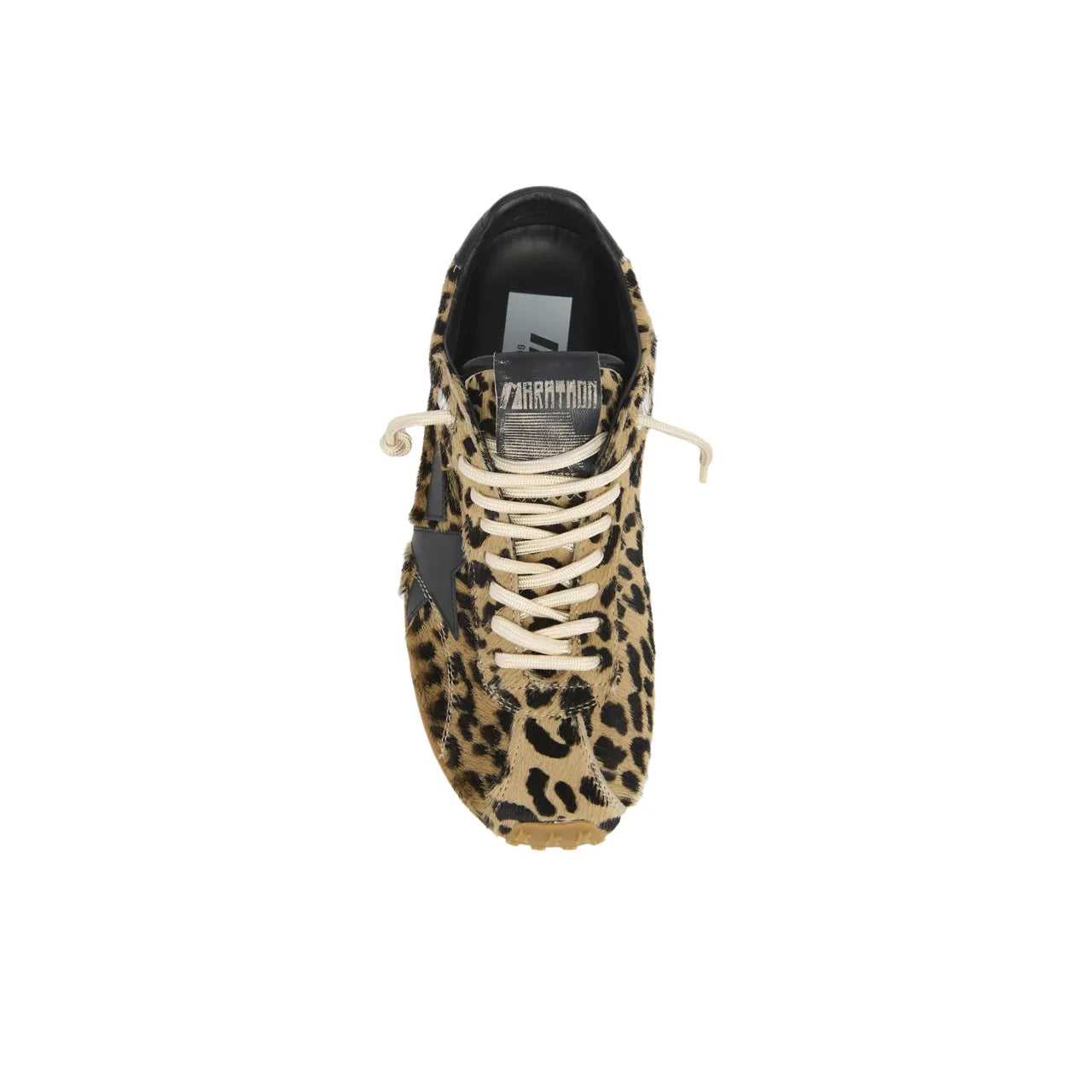Golden Goose Marathon Speed Leopard Print Black Star Sneakers