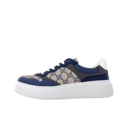 GUCCI GG Beige and Blue Supreme Low Top Sneakers