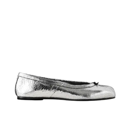 Maison Margiela Tabi Broken Mirror Silver Ballerina Flats