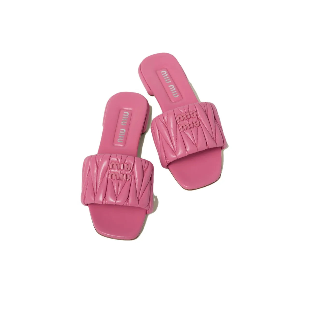 Miu Miu matelassé Pink leather sandals
