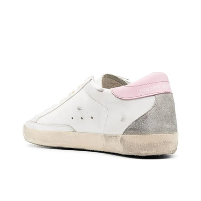 Golden Goose Super Star Nappa Sliver Star and Pink tab heel Sneakers