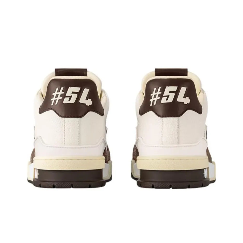Louis Vuitton LV Trainer #54 Signature White Mocha Brown sneaker