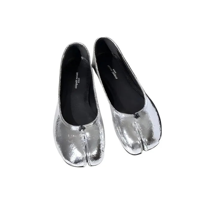 Maison Margiela Tabi Broken Mirror Silver Ballerina Flats